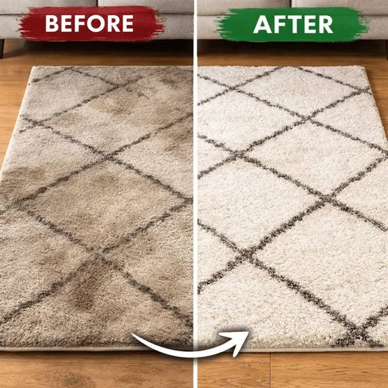 Area rug before and after professional cleaning