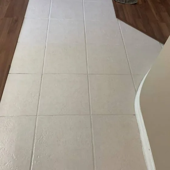 Clean tile and grout floor after professional cleaning in Plant City FL